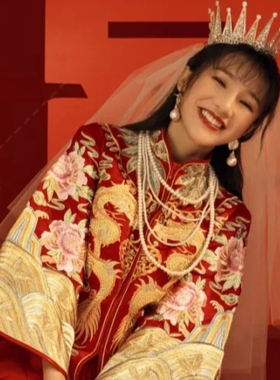 多层珍珠项链女士结婚拍照写真配饰品中长款配裙子锁骨链颈链374
