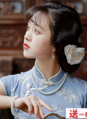 搭配旗袍珍珠项链女士妈妈款颈链国风复古摄影拍照饰品毛衣链606