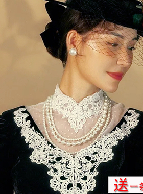 2025新款三层珍珠项链女士夏季旗袍配饰品多层叠戴毛衣链颈链1398