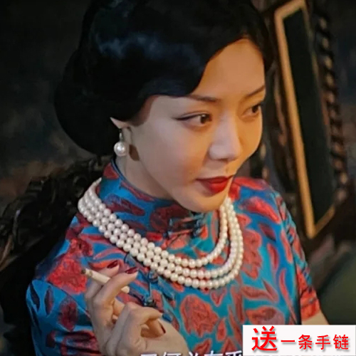 多层珍珠项链旗袍饰品三层毛衣链