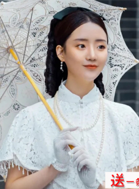 搭配旗袍珍珠项链摄影拍照饰品