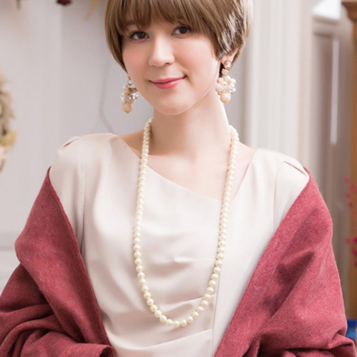 赫本风大珍珠项链加长款毛衣链旗袍锁骨链妈妈配饰复古装饰品023