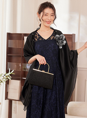 晚宴小披肩女婚纱巾缎面伴娘围巾