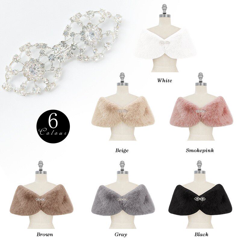 新娘毛毛披肩女士秋冬季结婚礼服外搭仿皮草斗篷披风伴娘围巾2298