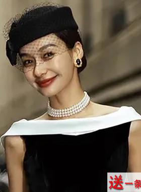 三层珍珠项链法式赫本风多层叠戴choker短款颈链女款拍照饰品2099