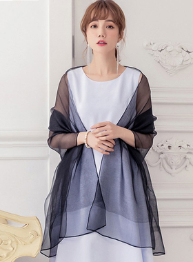 夏季配旗袍围巾伴娘外搭婚礼晚礼服小披肩丝巾斗蓬女士披风88180