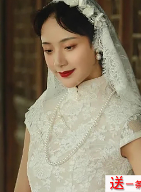 搭配旗袍珍珠项链饰品女士2025年新款夏季中长款颈链毛衣链子518