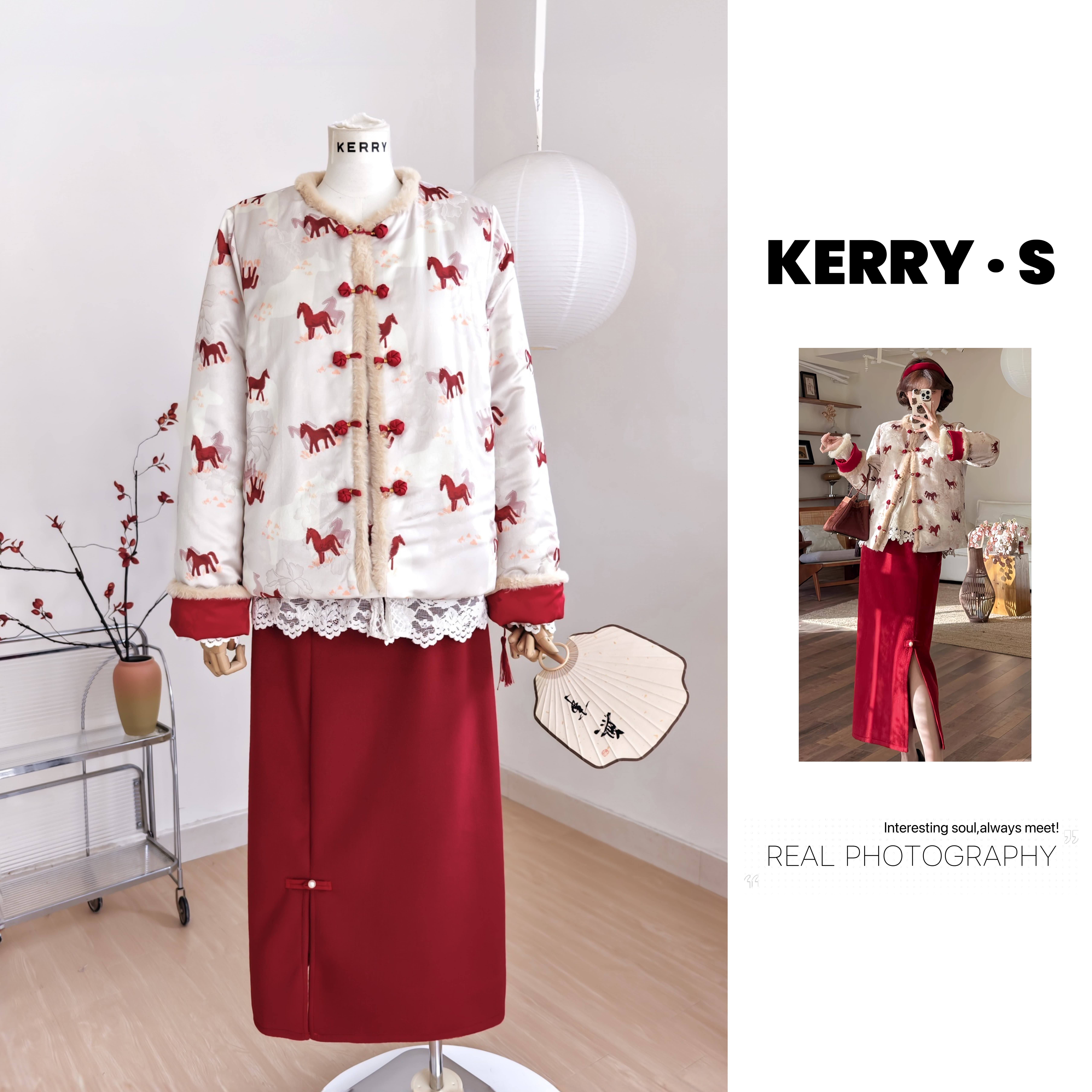 马上有钱 加厚盘扣新中式外套+半身裙两件套女国风套装冬季棉服,女装/女士精品,时尚套装,淘宝优惠券,粉丝福利购,淘宝优惠卷