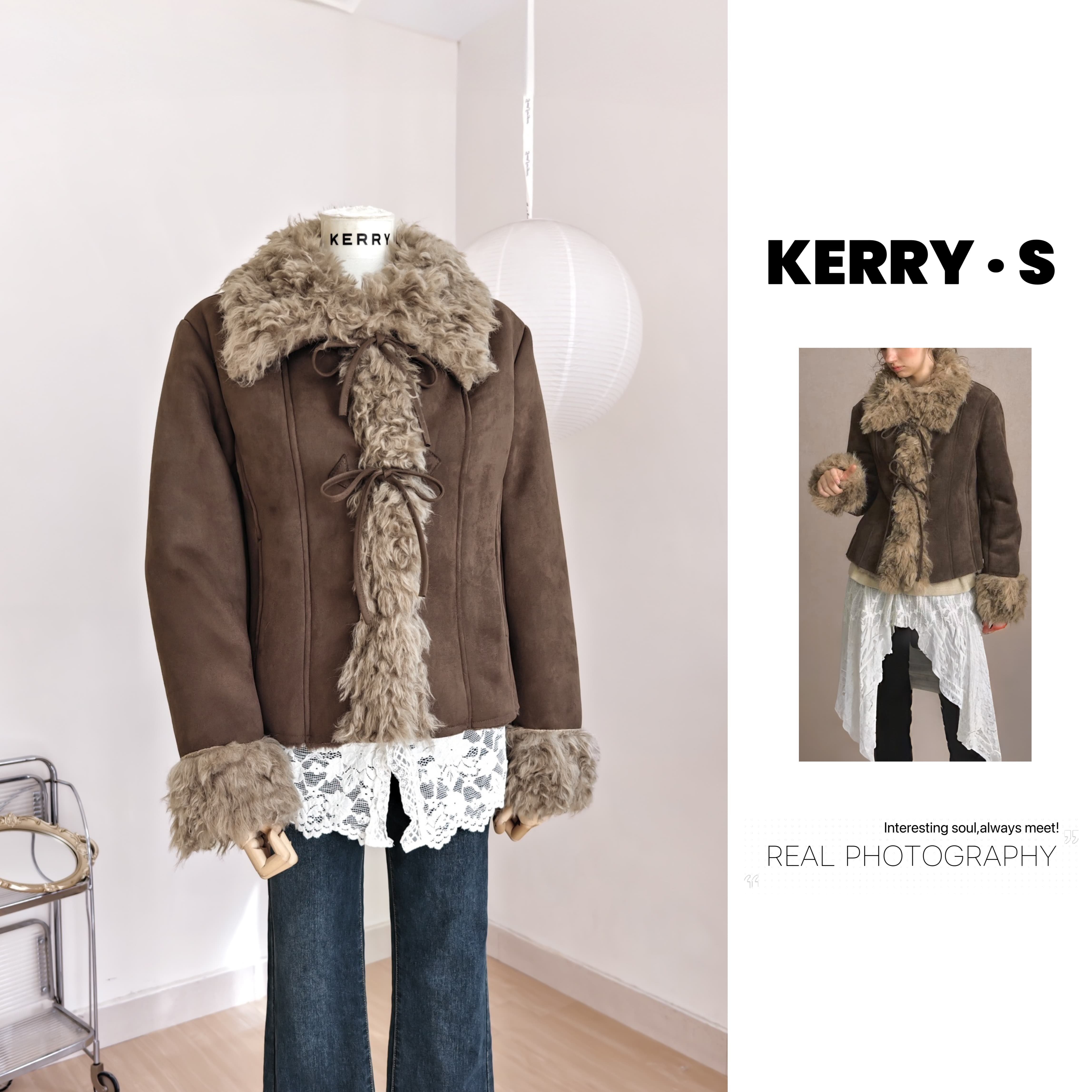 复古鹿皮绒短款厚夹克女冬季小个子皮毛一体美拉德外套韩系穿搭