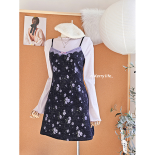 Kerry 春秋复古蕾丝显瘦设计感连衣裙 未闻花名