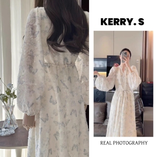 青出于蓝 蝴蝶系列 轻奢连衣裙汉服 裙子碎花长裙 春夏茶歇法式