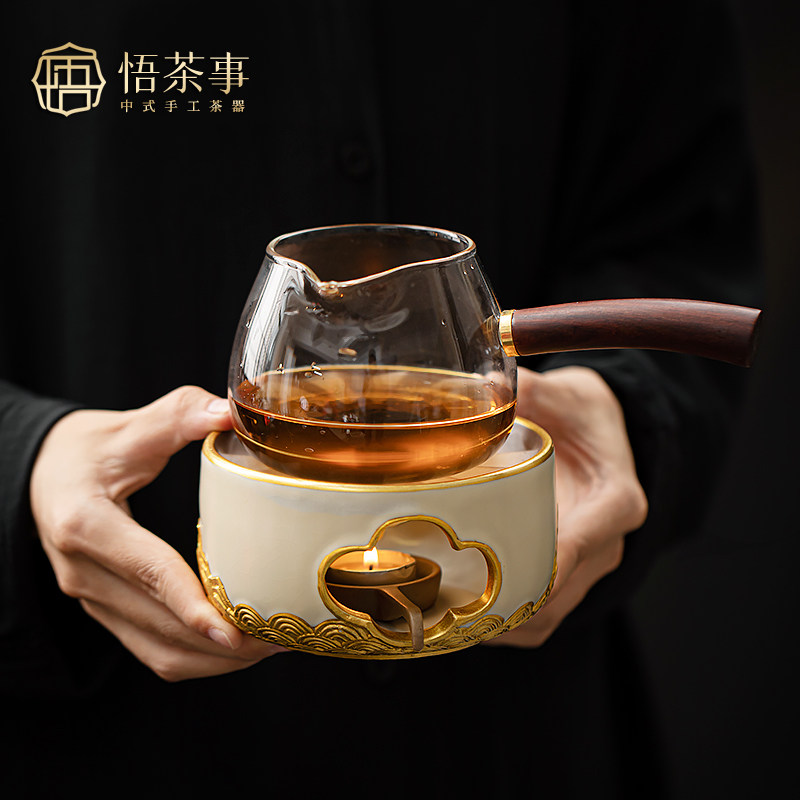 悟茶事 蜡烛温泡茶炉煮茶炉套装中式陶瓷暖茶加热底座烤茶保温茶