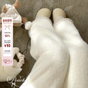 Peach's/暖冬限定 800g加厚毛毛直筒长裤秋冬百搭休闲裤保暖裤子