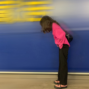 DINOSAUR AUNT恐龙阿姨 黑色背后松紧显瘦西裤梨形身材