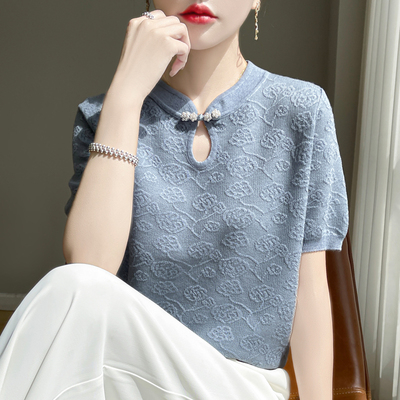新中式短袖国风上衣盘扣