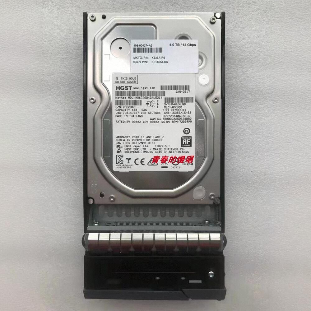 NetApp x336A-R6 4T 4TB NL SAS 7.2K 12Gb 108-00427 存储硬盘