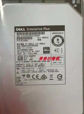 DELL 0RWM9T 0NHF9H 8T 8TB SAS SC8000 SCV3000 SC5020 康贝硬盘