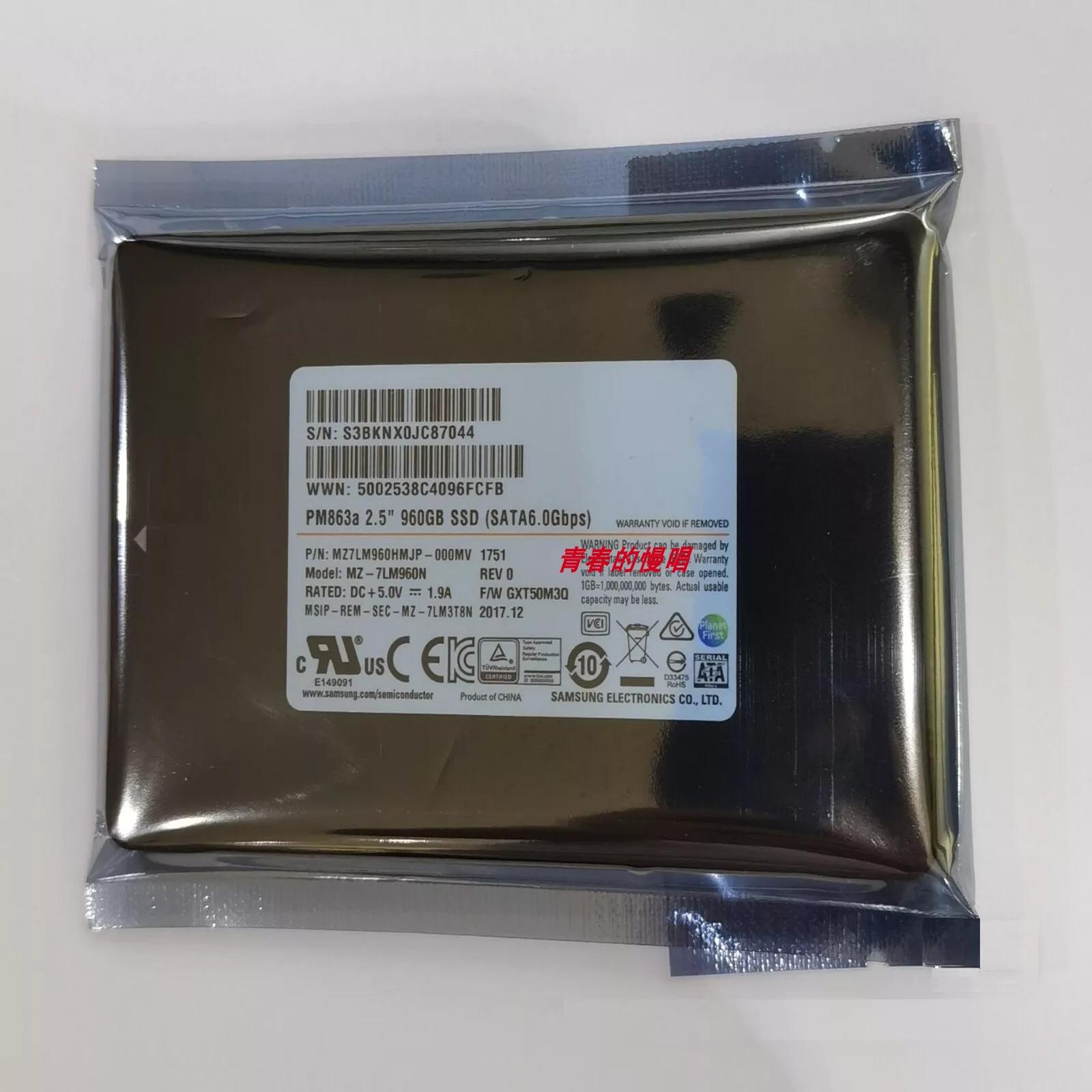 三星MZ7LM960HMJP-00005 PM863a 960G SSD SATA 2.5 6GB固态硬盘