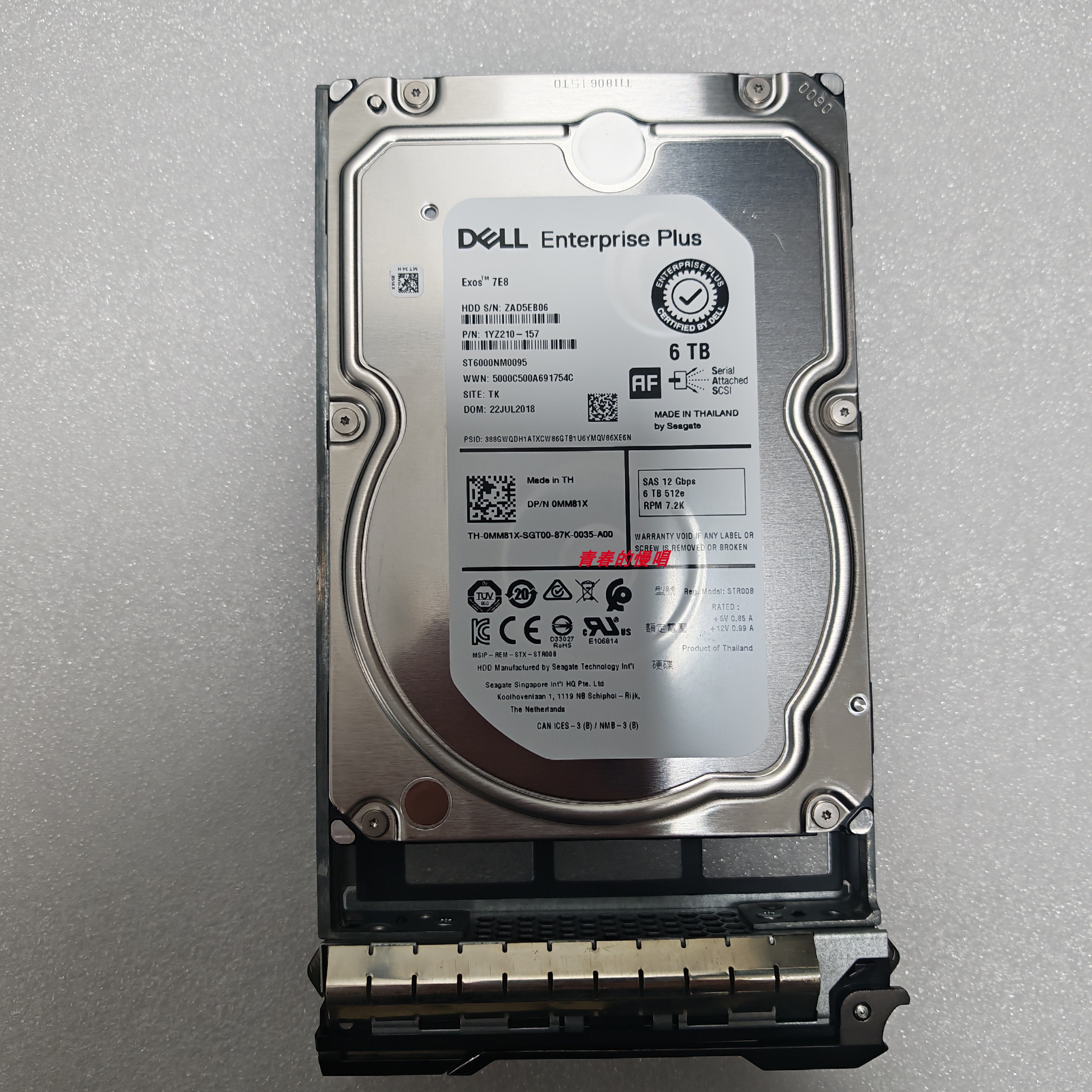 康贝DELL 0MM81X MM81X ST6000NM0095 1YZ210-157 DE26 6TB硬盘6T