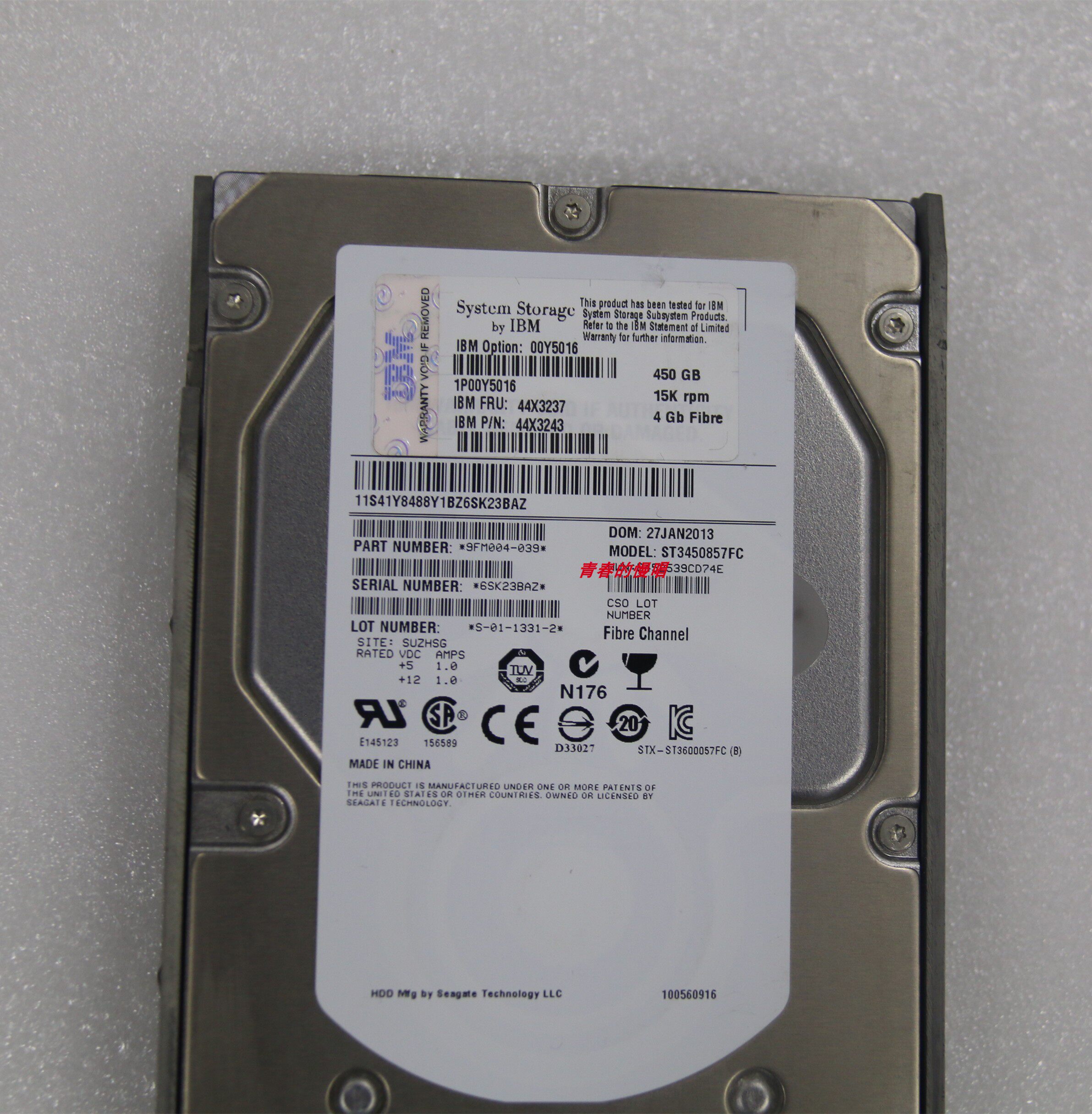 IBM 00Y5016 5419 44X3237 44X3243 450G FC DS3950 DS5020硬盘