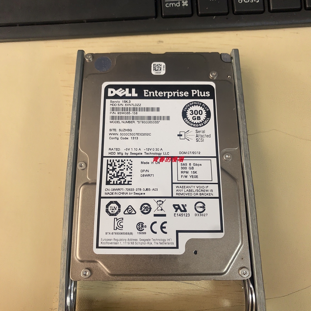 DELL 08WR71 8WR71 300G 15K SAS 2.5 PS6510X PS6210 EQ存储硬盘