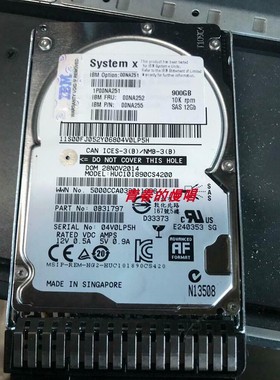 联想 00NA251 FRU 00NA252 12Gb 900G SAS X3650 M5 X3850 X6硬盘