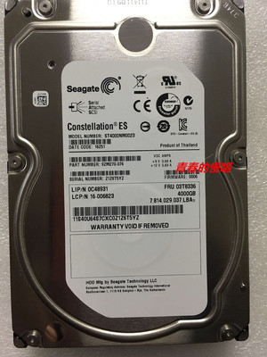 联想TD350 TD450 RD450 RD630 RD640 4T SAS ST4000NM0023硬盘4TB