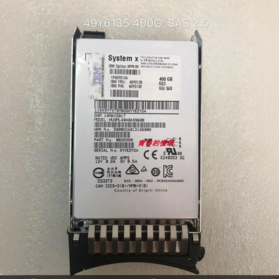 IBM 49Y6134 49Y6135 400G 6Gb SAS 2.5 ML SSD X3650M4固态硬盘