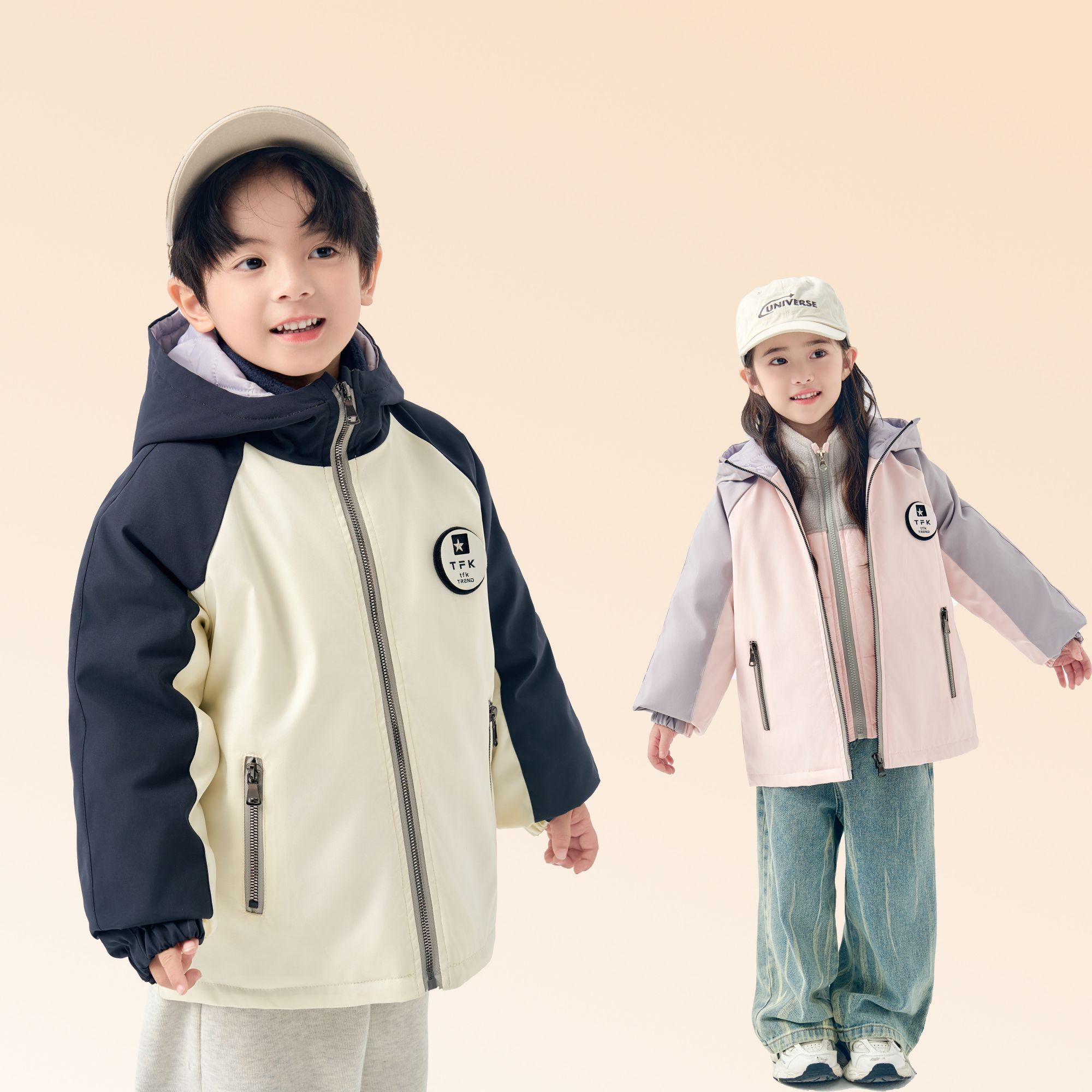 【米粒严选】TFK两件套休闲防风撞色加厚两件套羽绒服W036