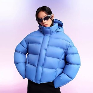 【大潘专享】TFK云朵女连帽宽松显瘦白鸭绒面包服冬季外套8366