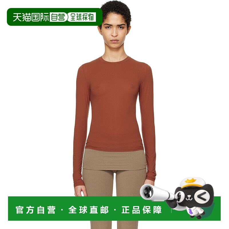 香港直邮潮奢 SKIMS 女士 棕色 Fits Everybody 长袖 T 恤 APTSH0