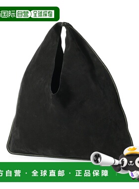 日本直邮THE ROW 女士小号 Bindle 绒面革手提包（黑色w1682l630