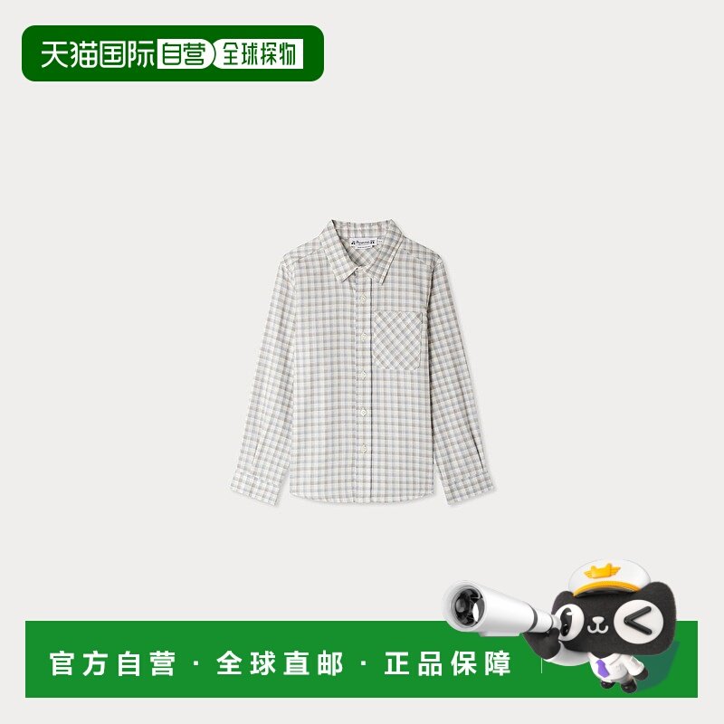 欧洲直邮Bonpoint小樱桃 Tango男童灰蓝色长袖衬衫带胸口袋