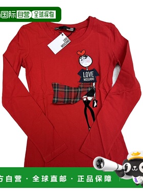 1h可退 香港直邮MOSCHINO 女士T恤 W4B813CE1512O91 AW2024 红色