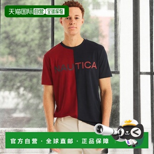 Nautica 男式 Navtech 可持续制作圆领徽标 T 恤 - 海军蓝 【美国