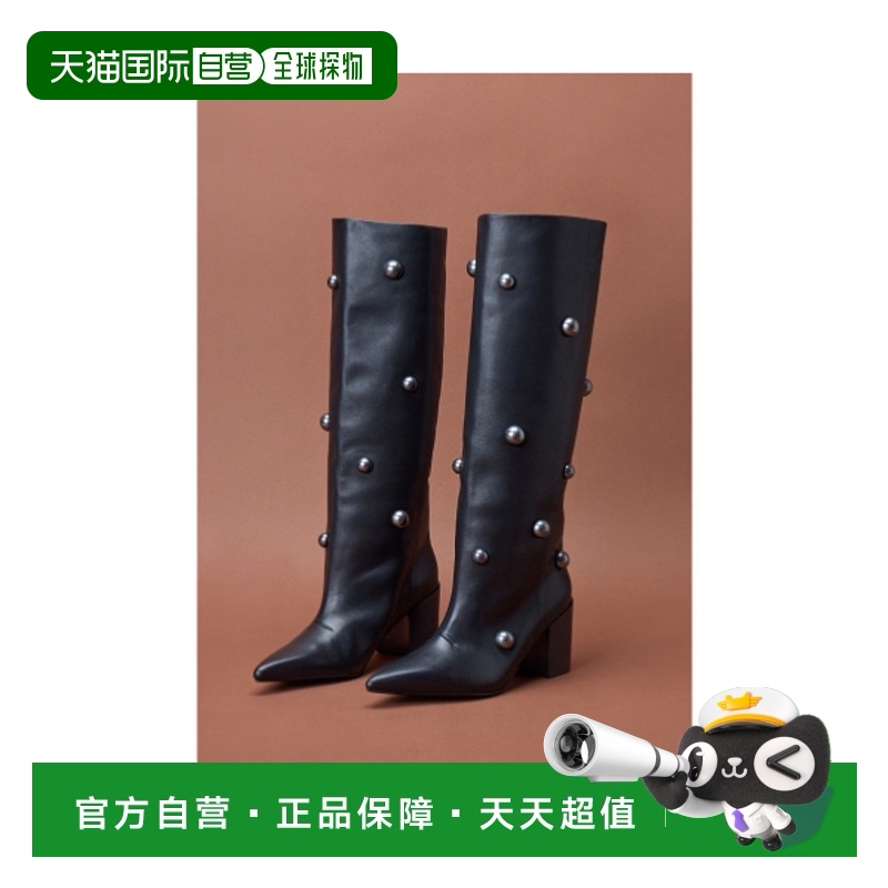 韩国直邮SUECOMMA BONNIE 女士女鞋时装靴 Stud long boots(black)