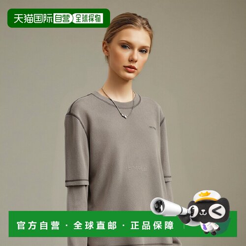 韩国直邮AMI UTS216 JE0051 263 双层纯棉前后刺绣logo圆领T恤衫