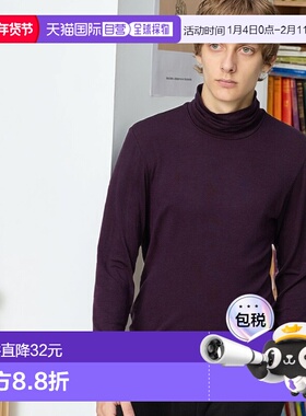 日本直邮Uniqlo Uniqlo 极暖Heattech羊绒混纺高领9分袖T恤 48144