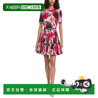 自营Oscar de la Renta分层裙摆蓬松连衣裙-蓝色 美国奥莱直发