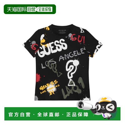 自营guessZeeky Graffiti Crewneck Tee (7-16) - black 美国奥莱