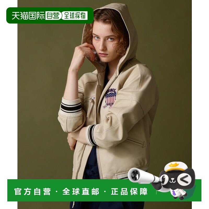 日本直邮AVIREX 签名款连帽皮革夹克 [95105009]