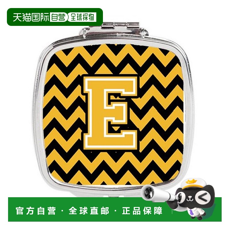 自营 Carolines Treasures CJ1053-ESCM 字母 E 雪佛龙黑色正品