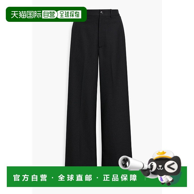 1h可退 香港直邮NILI LOTAN 女士 Johan 细条纹羊毛/斜纹布阔腿裤