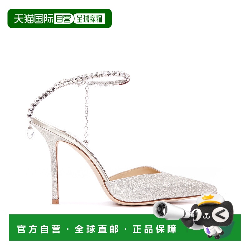 1h可退 香港直邮JIMMY CHOO 女士高跟鞋 SAEDA100BBGPLATINUMICEC