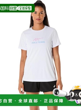 【日本直邮】亚瑟士 运动短袖T恤 2042A322 103(亮白色/浅乌贝紫)