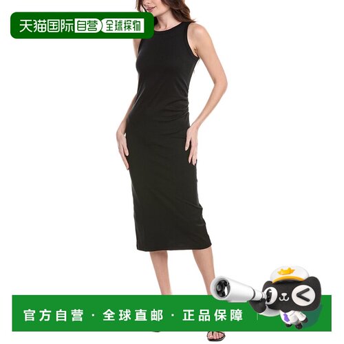 自营Vince Side Drape Tank Dress - black 美国奥莱直发连衣裙