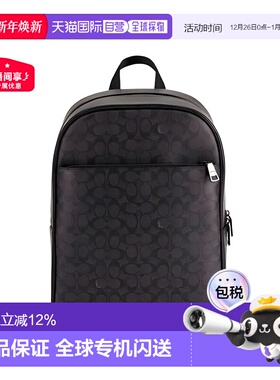 香港直邮COACH 奥莱款男士PVC配皮双肩包CAJ90QBMI5