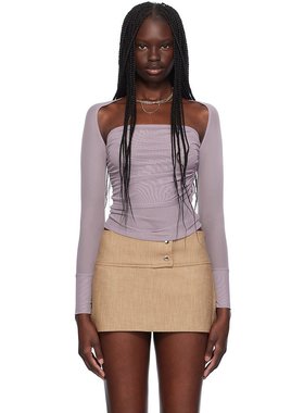 潮奢 Miaou 女士 紫色 Iris 长袖 T 恤 7112PM2SMO