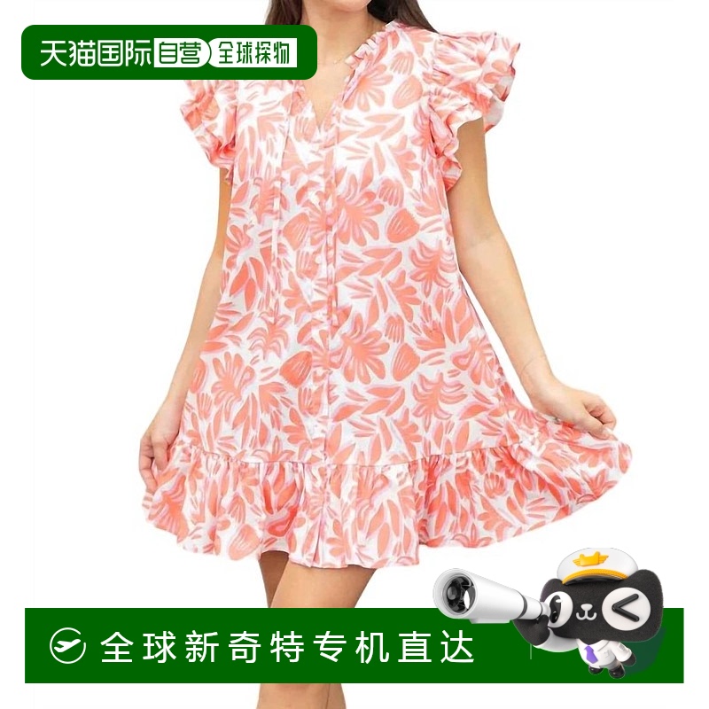 自营michelle mcdowellAbby 连衣裙，采用 Spring It On Coral 设
