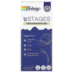 香港直邮Solaray,她的生命阶段，围绝经期，60 粒素食胶囊补充剂